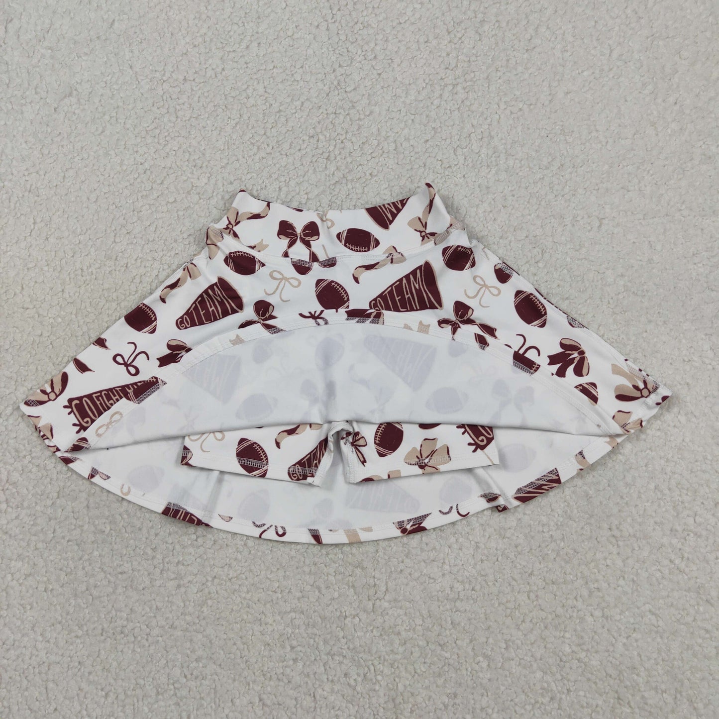 high waist maroon football go team athletic skort skirt