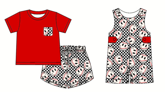 Custom baby boy face rompers set  D 818