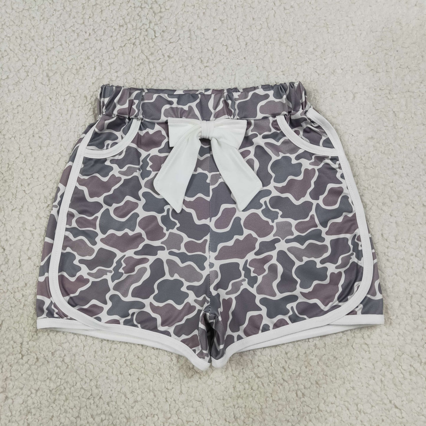 baby girl camo stand down shorts