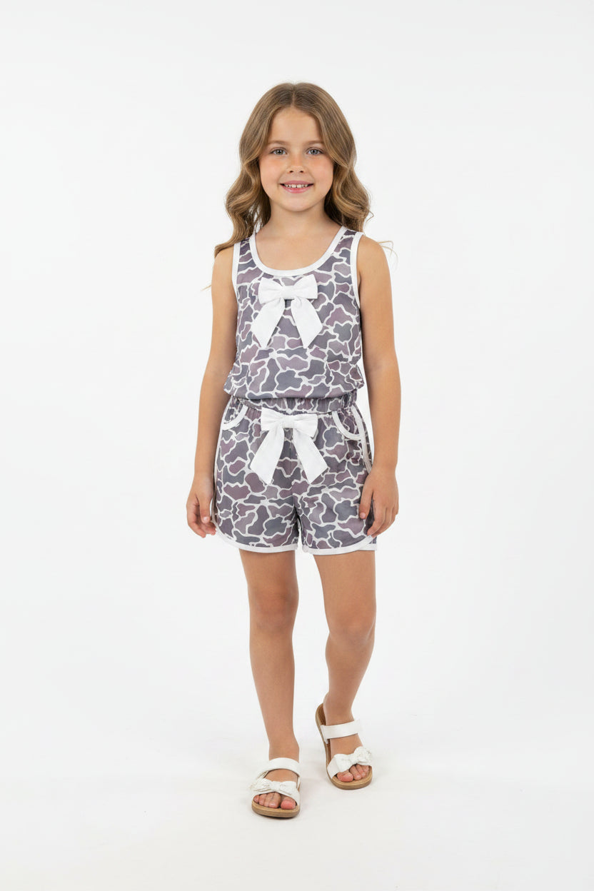 baby girl camo stand down shorts