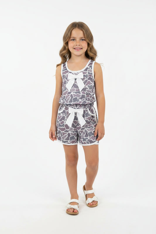 baby girl camo stand down shorts