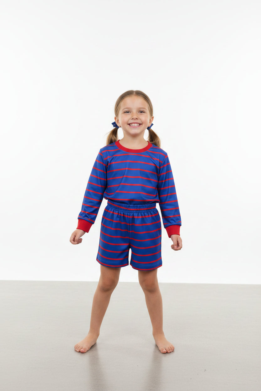 athletic stripe shorts set yoga outfit girls clothing