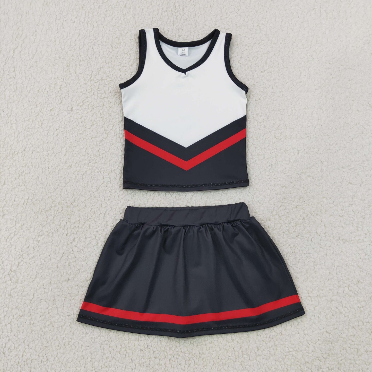 black white cheerleader athletic skort outfit girls clothes