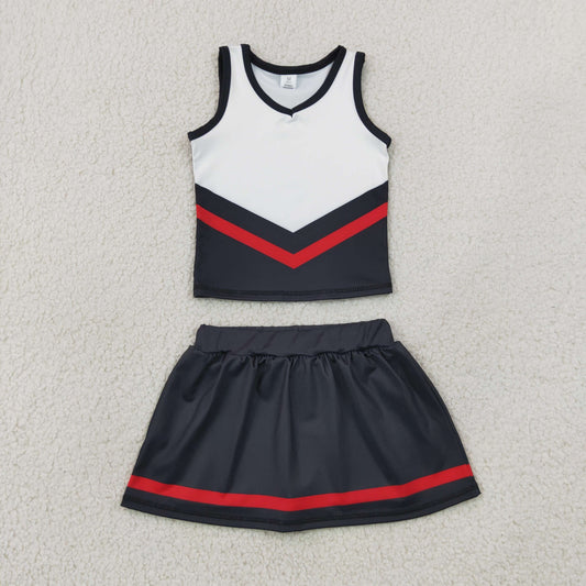 black white cheerleader athletic skort outfit girls clothes