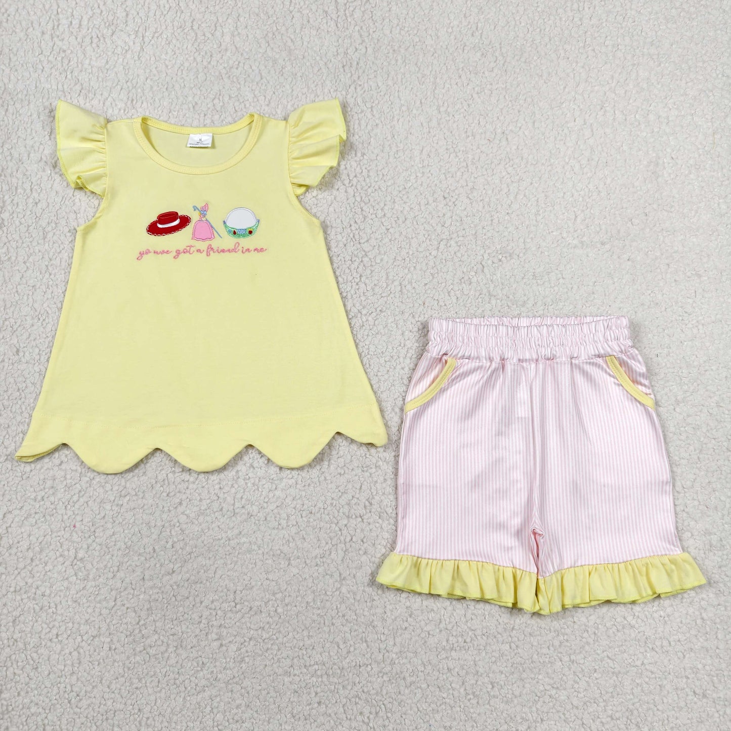 you’ve got a friend in me scallop shorts set girl clothing
