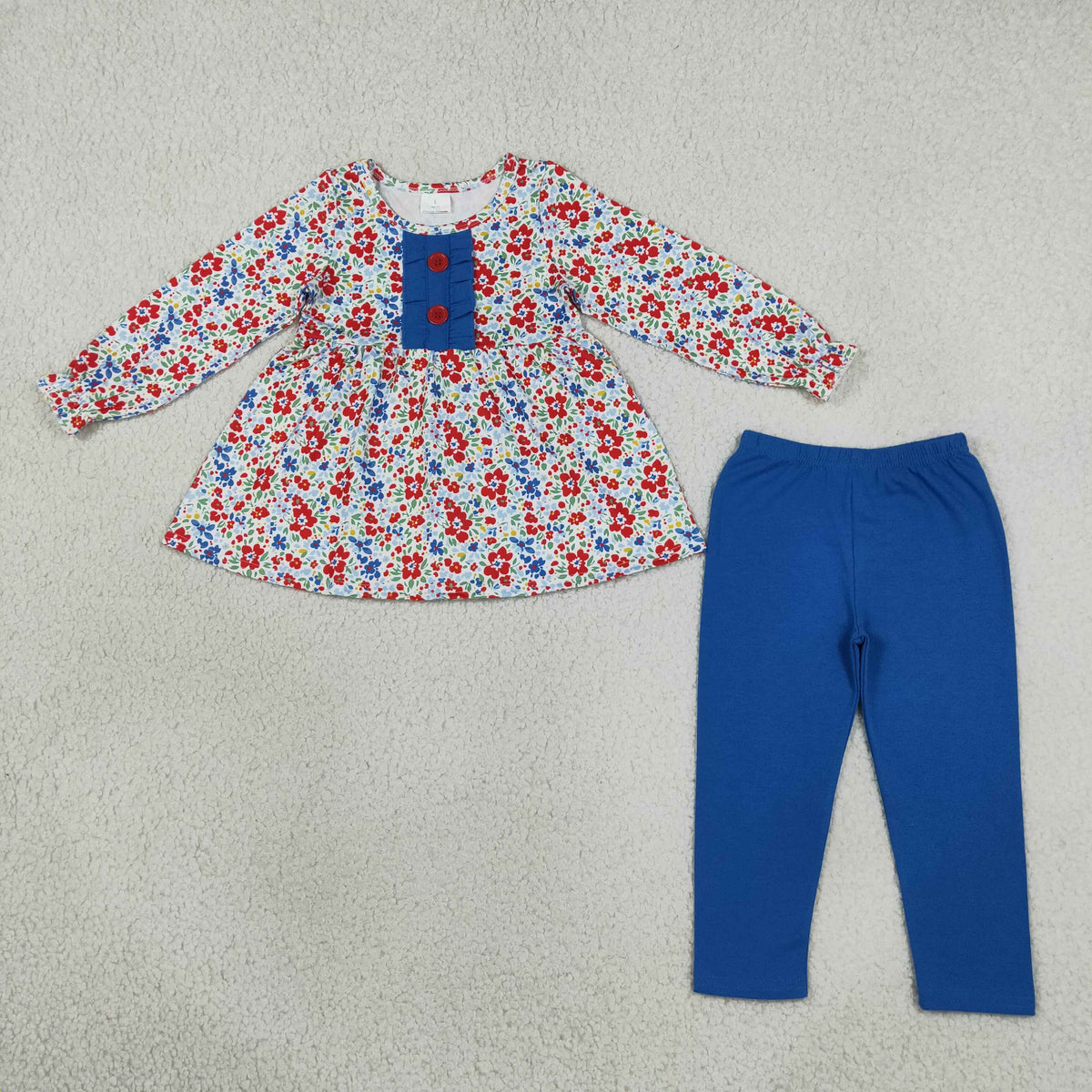 flower floral tunic leggings set girls outfit