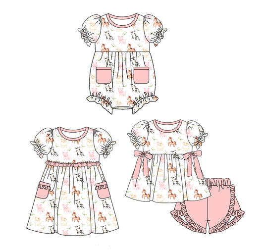 Custom match baby girls horse dress set  D 3.25
