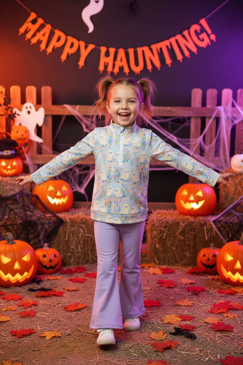 toddler girl flying white ghost pants set