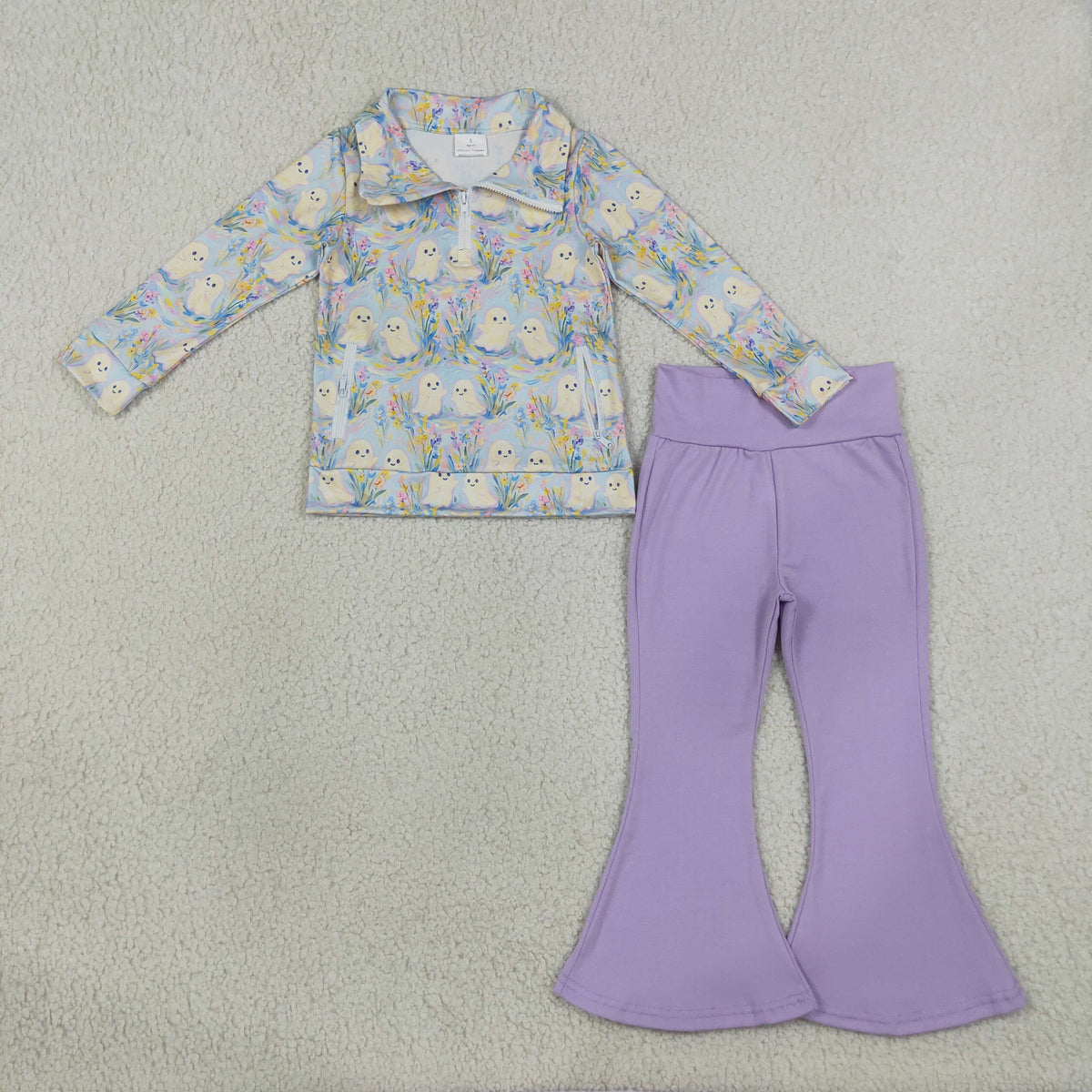 toddler girl flying white ghost pants set