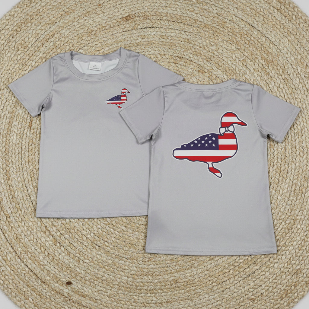 flag duck print tee patriotic boys top