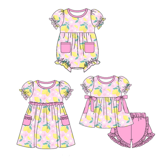 Custom match baby girls lemon dress set D 3.25