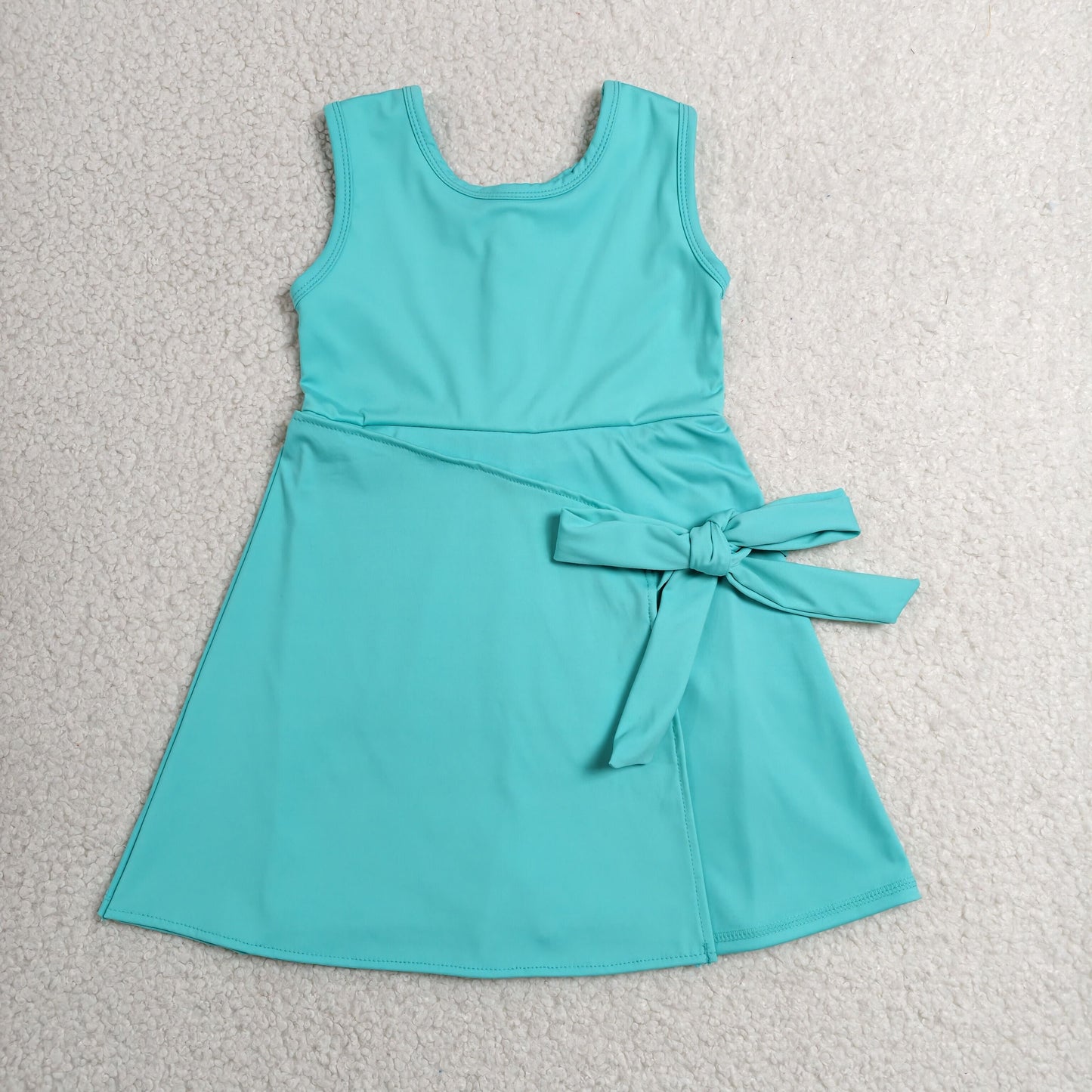 sleeveless solid teal athletic dress