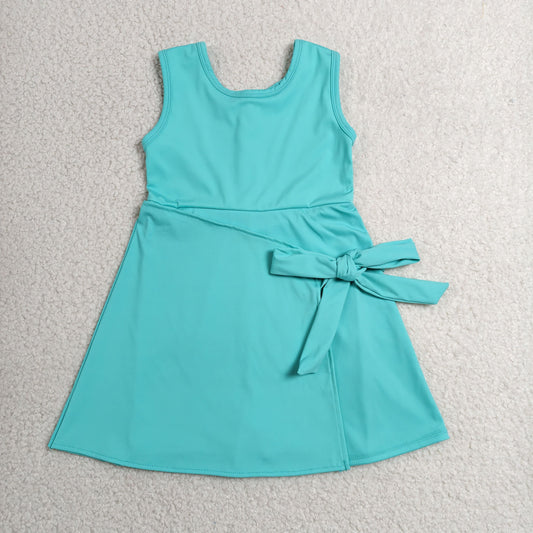 sleeveless solid teal athletic dress