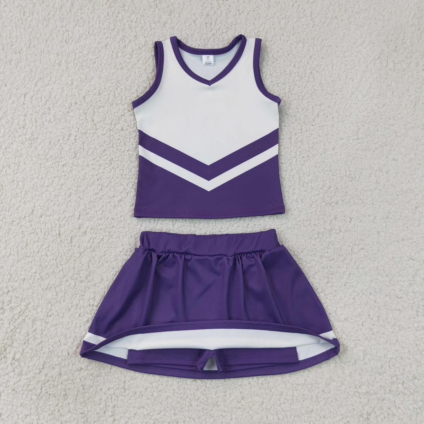 purple white cheerleader athletic skort outfit girls clothes