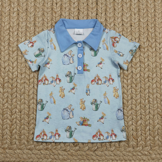 blue peter rabbit polo t-shirt easter boy's top