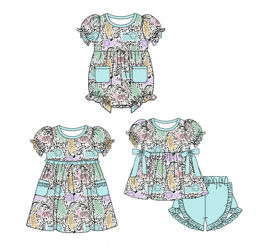Custom match baby girls flowers dress set  D 3.25