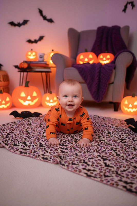 bat leopard blanket for Halloween