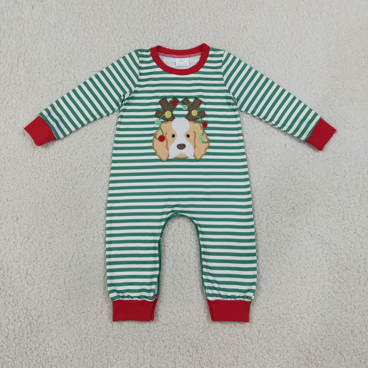 Sibling embroidery antlers bean dog kids clothing