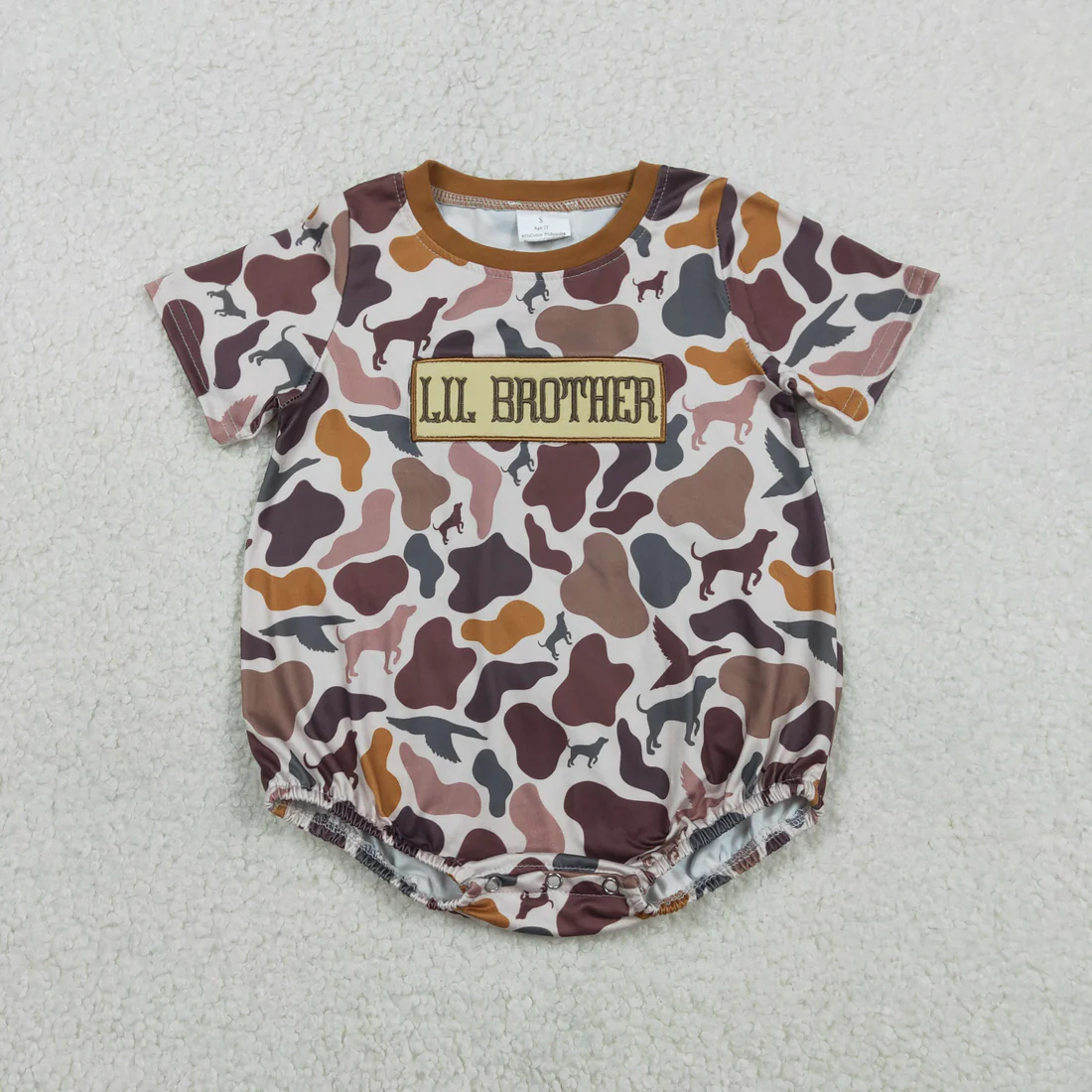Sibling little brother embroidery camo clothes