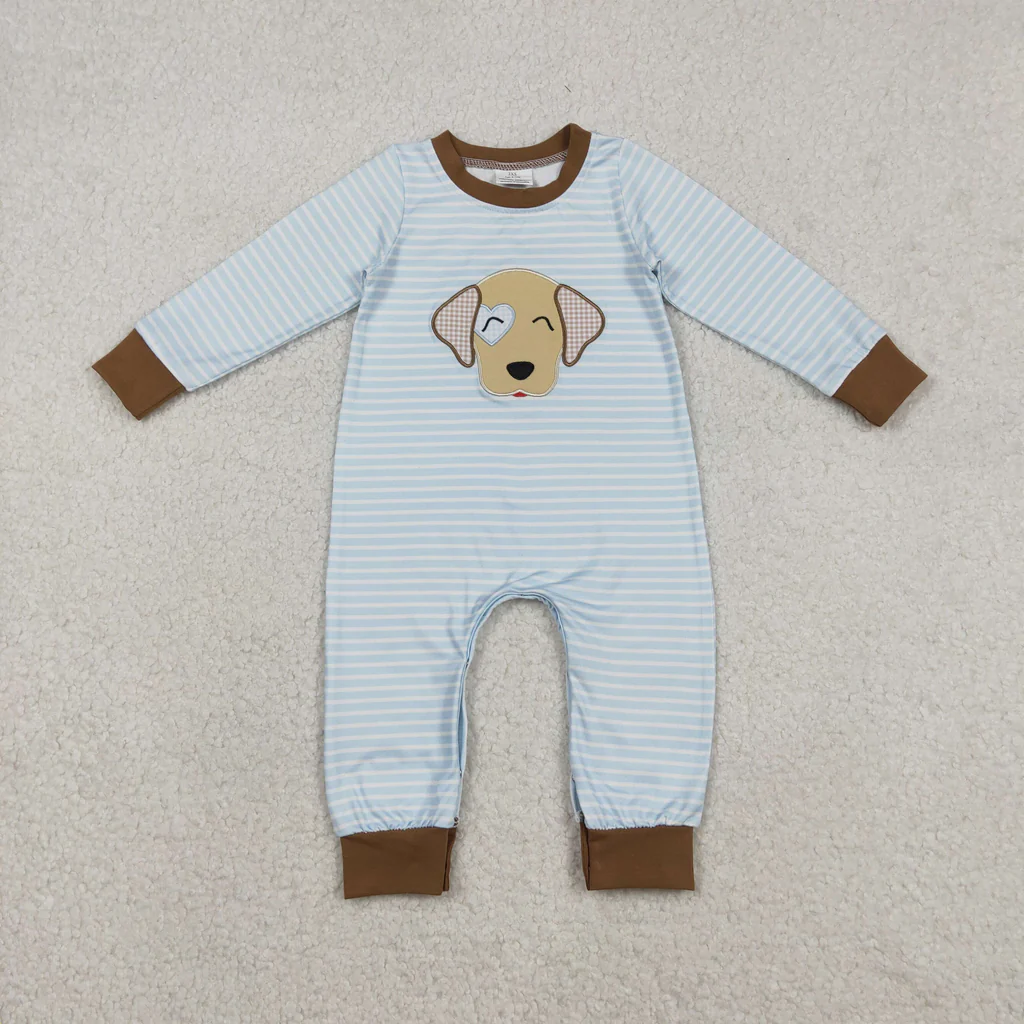 LR2659 embroidery long sleeve puppy romper