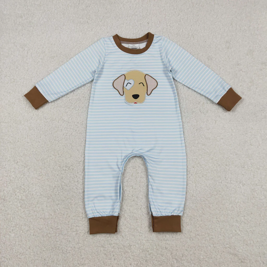 LR2659 embroidery long sleeve puppy romper