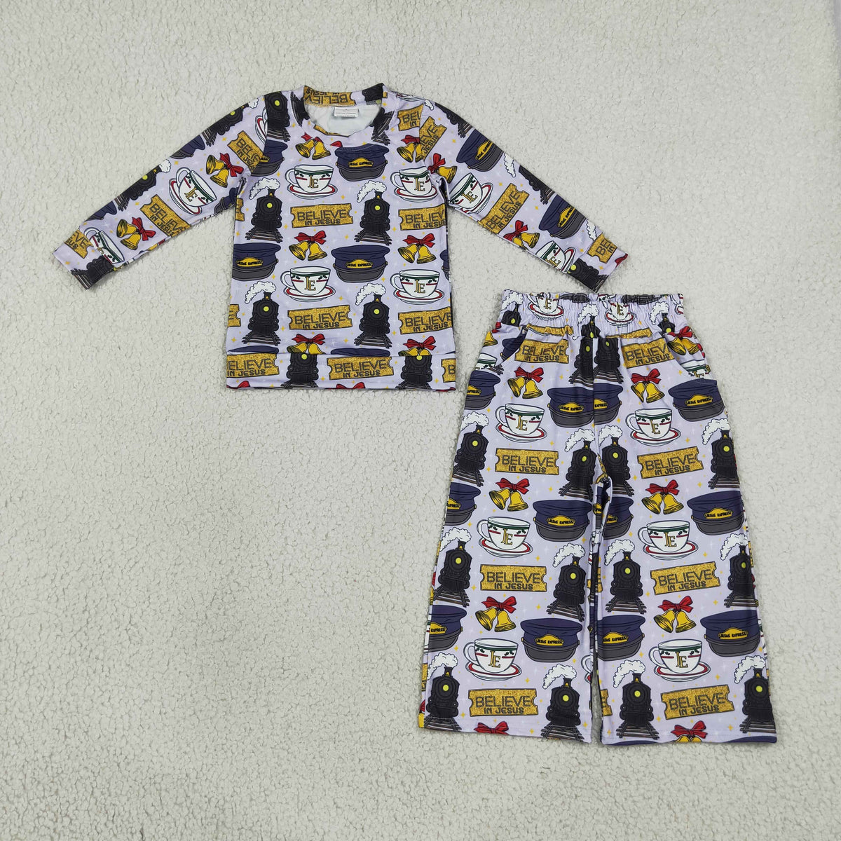 believe in jesus wide leg pants set fall girl outfit