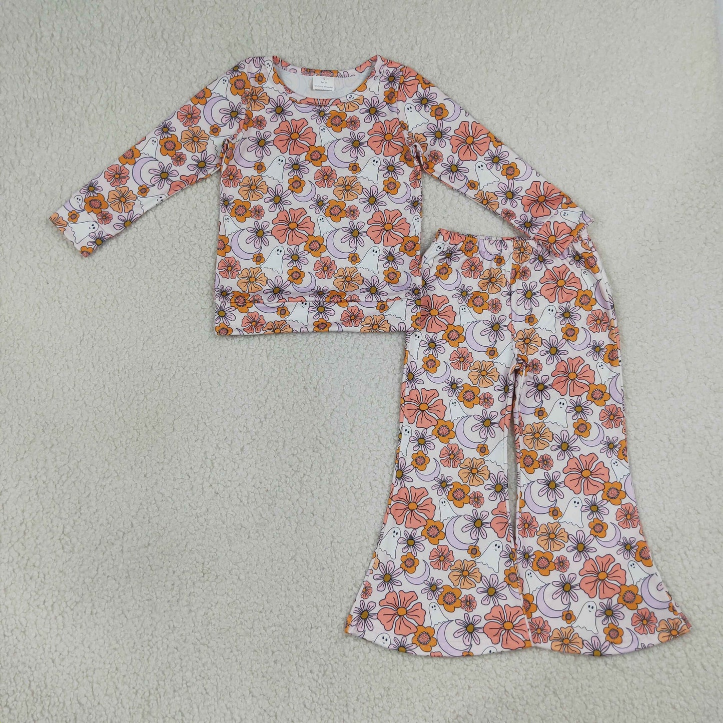 spooky ghost Halloween flower belle pants set girl outfit
