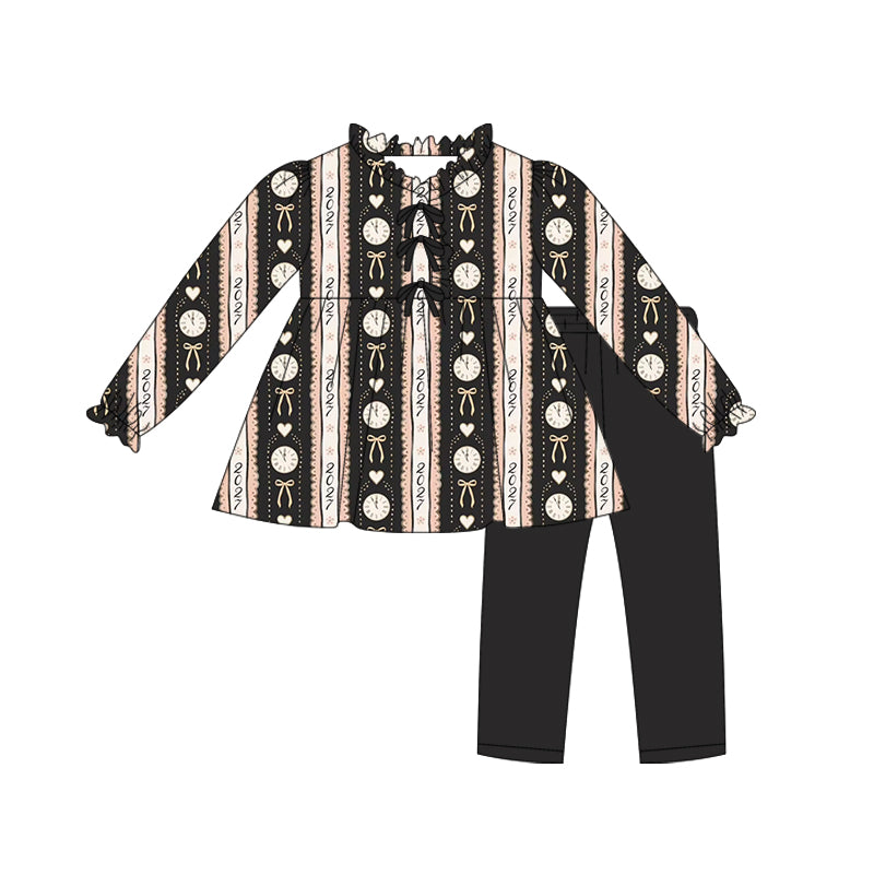 MOQ 5 TAT 6-8weeks custom happy new year girl outfit