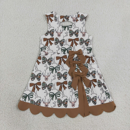 camo coquette bow deer print athletic scallop dress