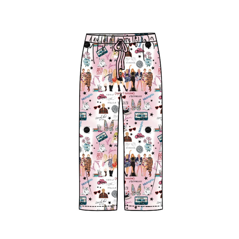 P0464 Adult women pink and white trousers