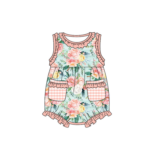 pre-order SR1333 baby girl clothes flower summer romper