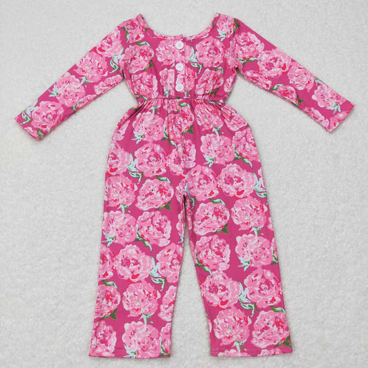 LR0716 Floral polka dot purple long-sleeved jumpsuit 的副本