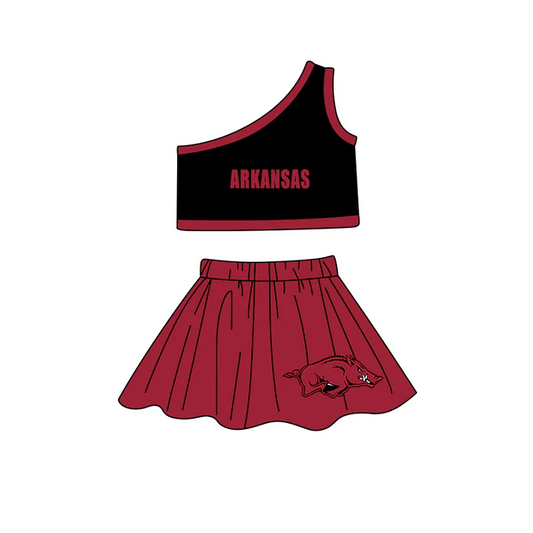 Custom Arkansas baby girls dress set   MOQ3  D 7.3