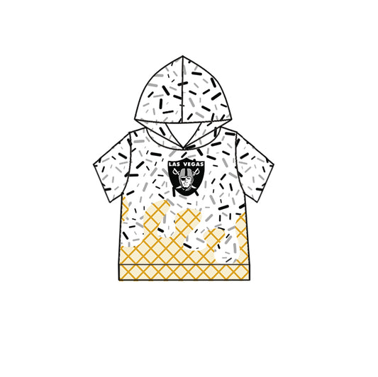 Custom children RAIDERS Hooded short sleeves top  D 6.12