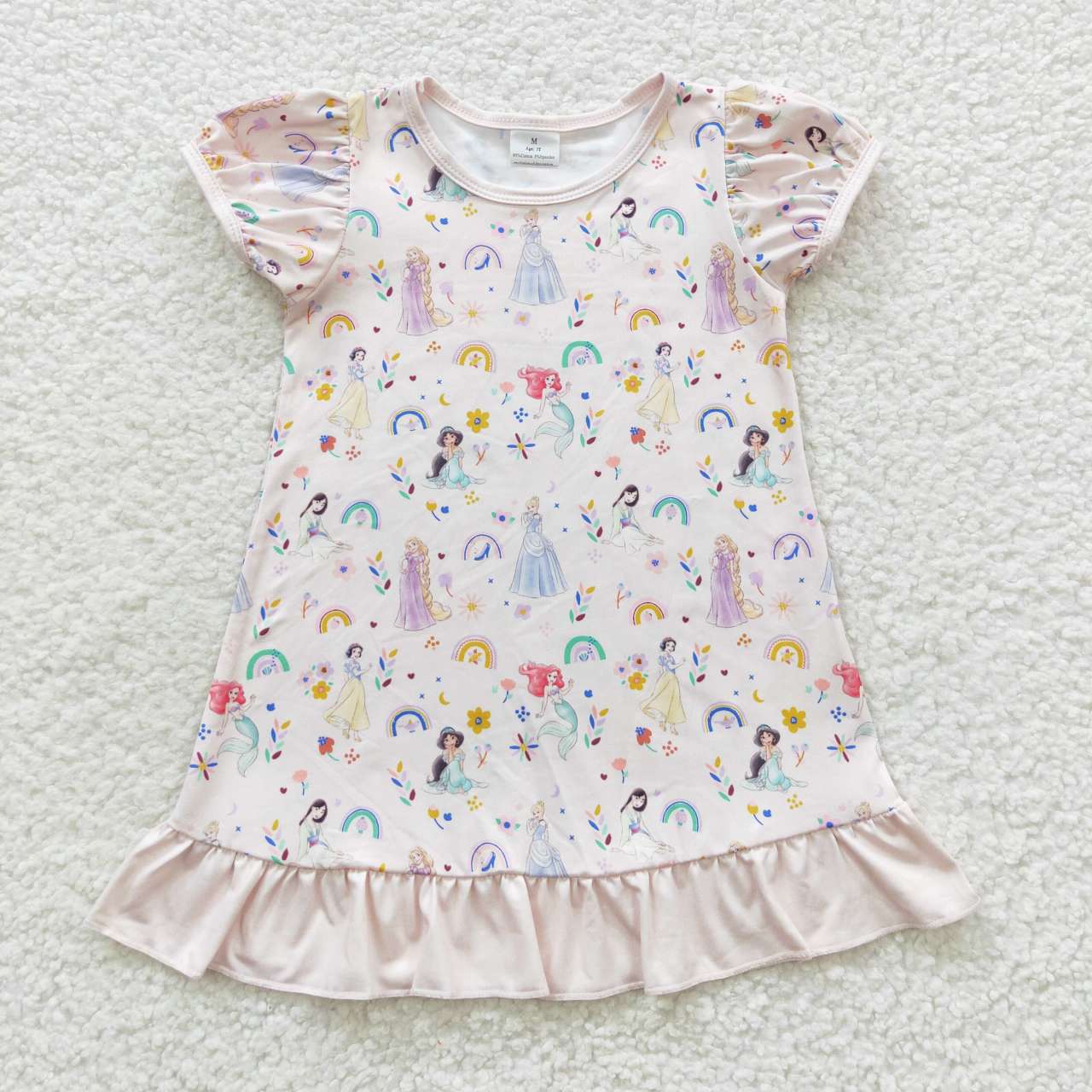 GSD0427 Floral Rainbow Lantern Sleeve Dress