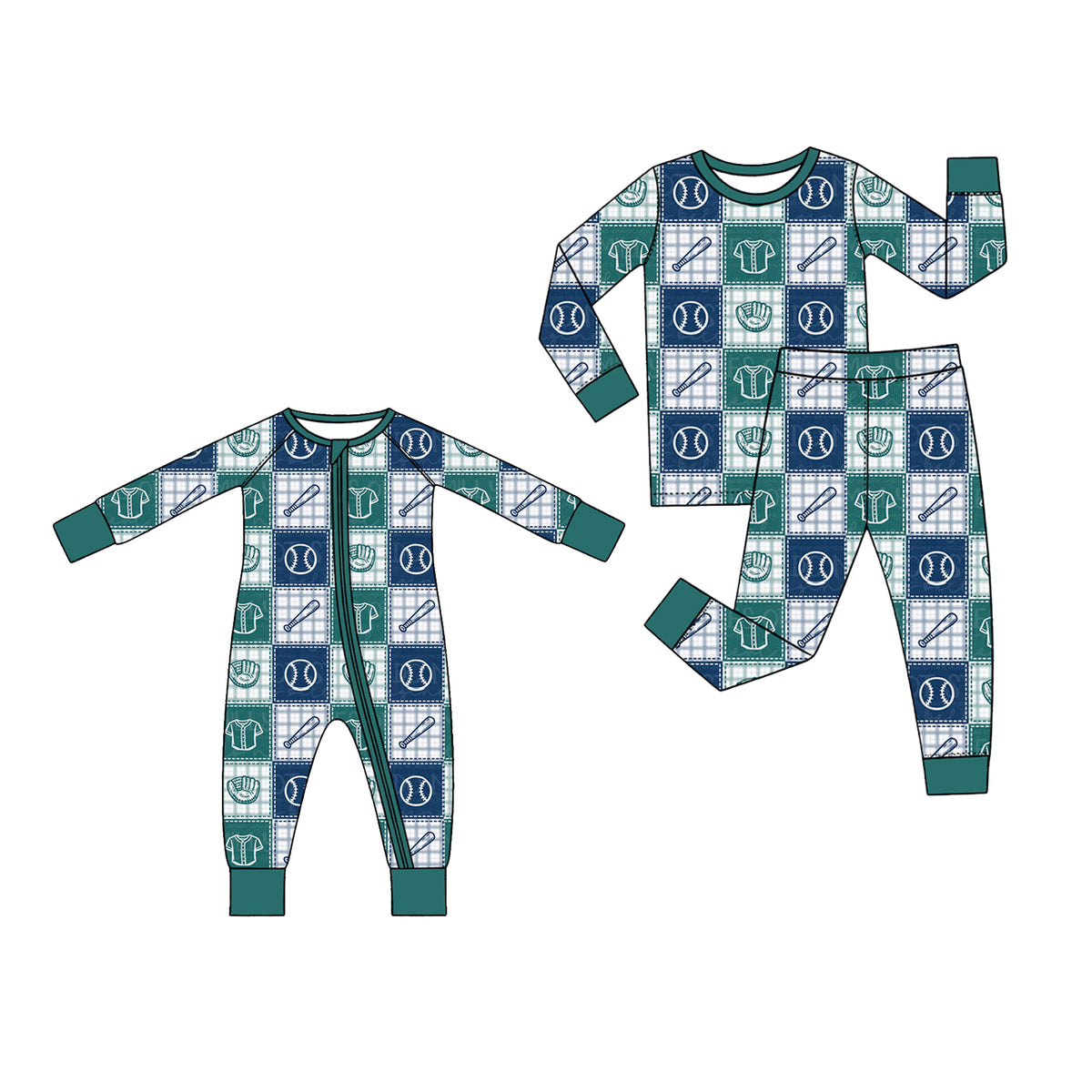 Pre order baseball print boy sibling clothing
