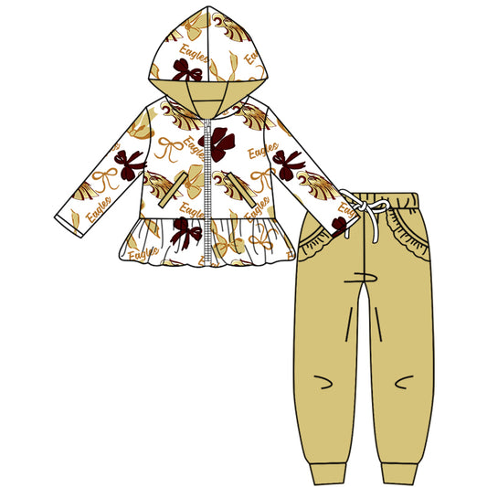 Custom baby girl Eagles Aztecs team dress D 823