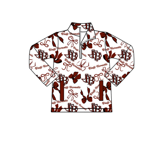 Custom Baby Kids Bluff Hornets Buttons Pullovers Tops D 818