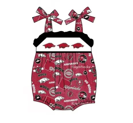Custom Baby Girls Arkansas Short Romper  D 7.3