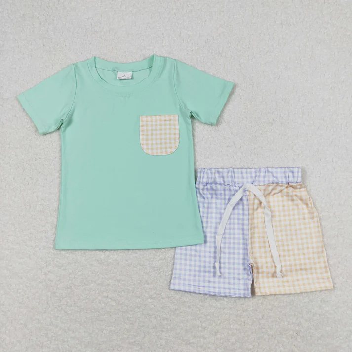 Match Baby Boys Pockets Tee Shirts Shorts Summer Clothes Sets  D 5.15