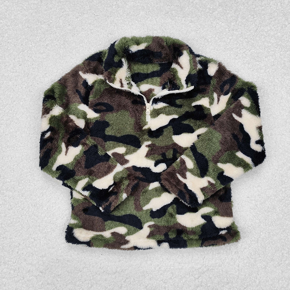 Match Brother Baby Boys Fall Camouflage Zip Pullovers Tee Tops