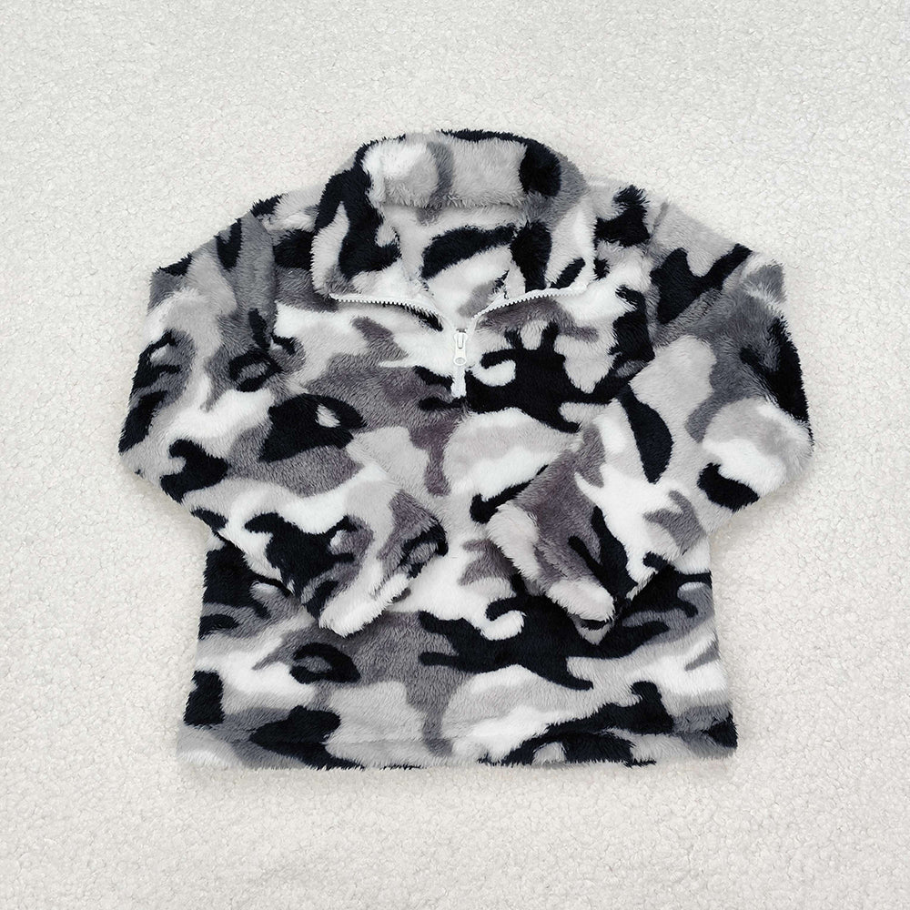 Match Brother Baby Boys Fall Camouflage Zip Pullovers Tee Tops