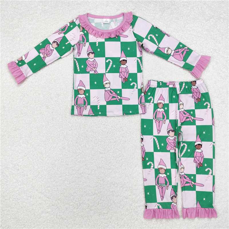 Match Girls Boys Christmas Shelf Bamboo Rompers Pajamas Clothes Sets