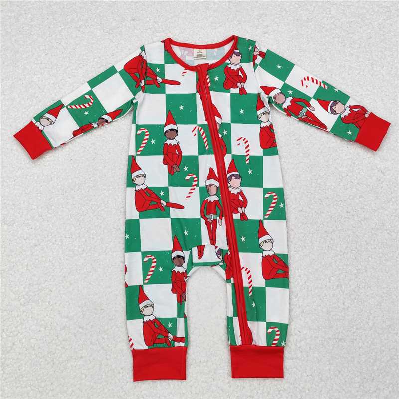 Match Girls Boys Christmas Shelf Bamboo Rompers Pajamas Clothes Sets