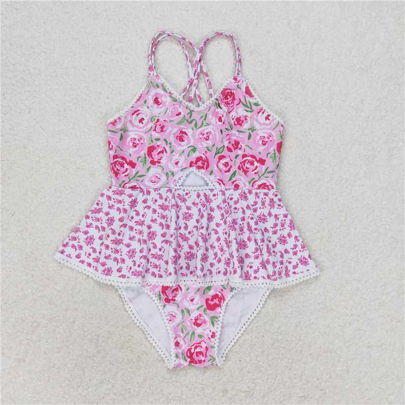 Match Baby Girls Summer Ruffle One Piece Sibling Sister Swimsuits
