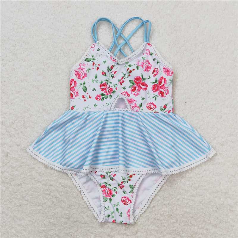 Match Baby Girls Summer Ruffle One Piece Sibling Sister Swimsuits