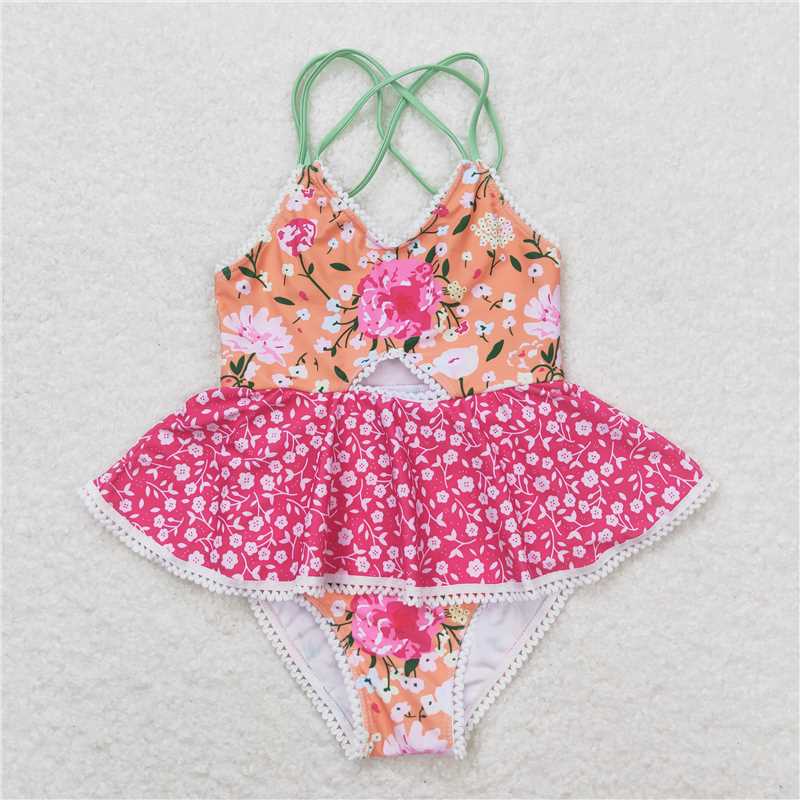 Match Baby Girls Summer Ruffle One Piece Sibling Sister Swimsuits