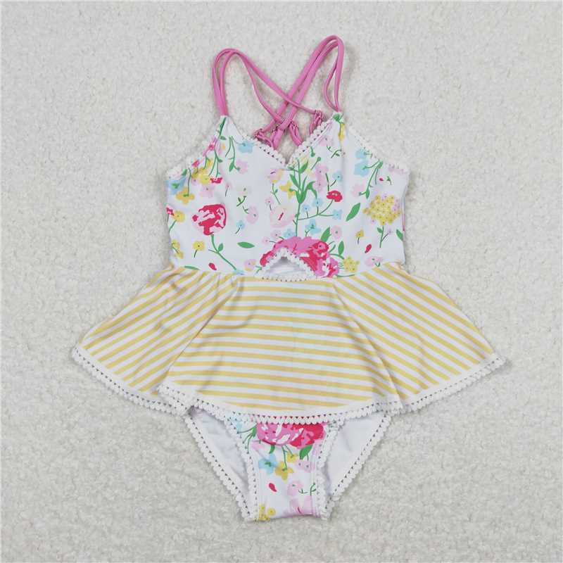 Match Baby Girls Summer Ruffle One Piece Sibling Sister Swimsuits
