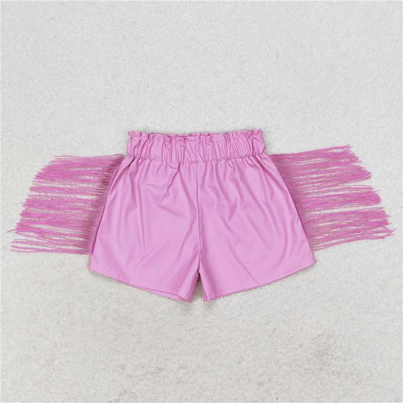 Match Baby Girls Tassels Fashion Sibling Sister Pleather Shorts