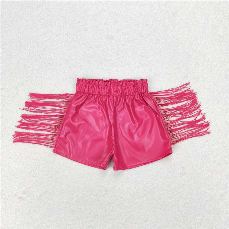 Match Baby Girls Tassels Fashion Sibling Sister Pleather Shorts